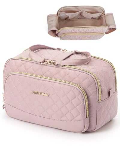 BAGSMART Travel Makeup Bag, Cosmetic Bag Organizer Case, Portable M...