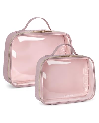 BAGSMART TSA Approved Toiletry Bag,Clear Makeup Cosmetic Bag Organi...