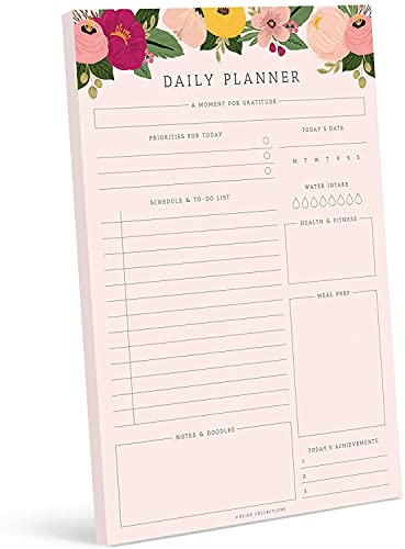 Bliss Collections Daily Planner, 50 Undated 6 x 9 Tear-Off Sheets, ...