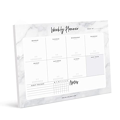 Bliss Collections Weekly Planner, Marble, Undated Tear-Off Sheets N...