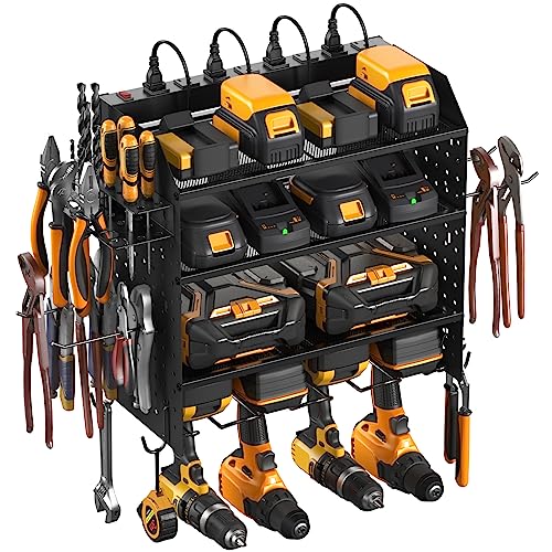 CCCEI Modular Pegboard Rack Power Tool Organizer with Charging Stat...