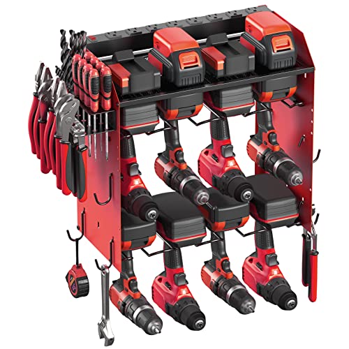 CCCEI Modular Power Tool Organizer Wall Mount Charging Station, Red...