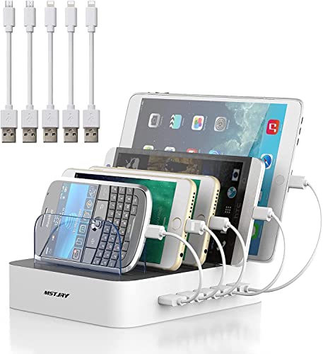Charging Station for Multiple Devices, MSTJRY 5 Port Multi USB Char...