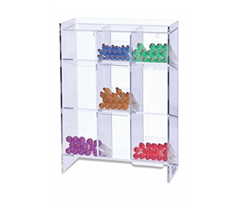 Clear Acrylic Tube Rack with 9 Compartments 12  x 5.5  x 16  Wall M...