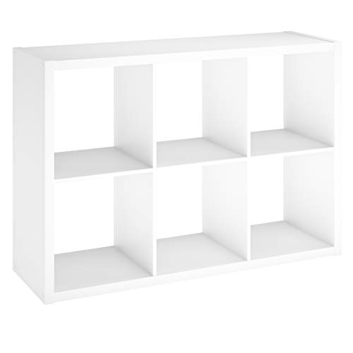 ClosetMaid 6 Cube Storage Shelf Organizer Bookshelf with Open Back,...