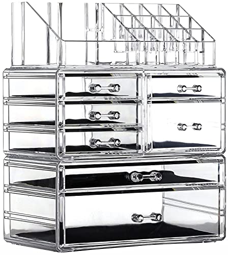 Cq acrylic Makeup Organizer Skin Care Large Clear Cosmetic Display ...