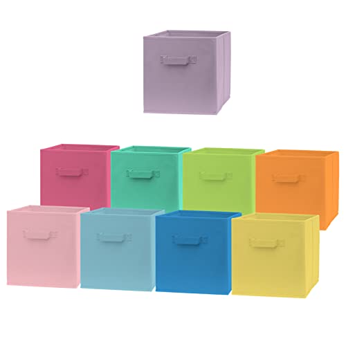 Cube Storage Bins - Fun Colored 11 Inch Storage Cubes (9 Pack) | Fa...