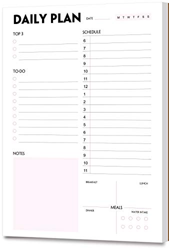 Daily Planner Notepad - A5 Calendar, Scheduler, Organizer with Prio...