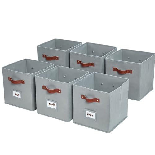 DECOMOMO Storage Bins | Cube Storage Bin with Label Holders, Fabric...