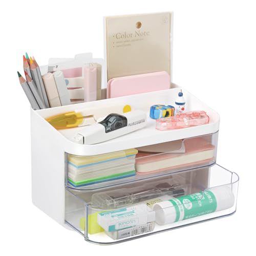 DOCMON Desk Organizer with 2 Drawers, Pen Pencil Holder Caddy for D...