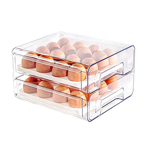 Egg Holder for Refrigerator 32 Grid Egg Basket Double Layer Egg Sto...