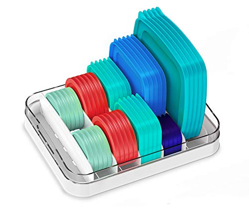 EVERIE Food Container Lid Organizer Compatible with 12   Deep Cabin...