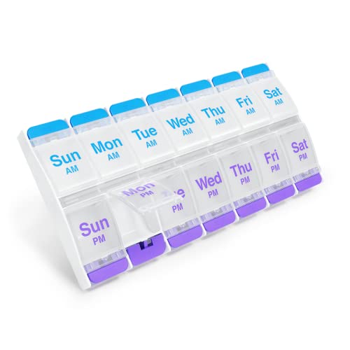 EZY DOSE Push Button (7-Day) Pill Case, Medicine Planner, Vitamin O...