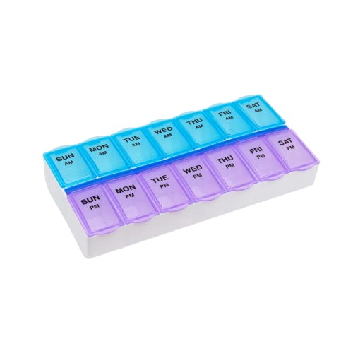EZY DOSE Weekly (7-Day) Pill Organizer and Planner, Countoured Bott...
