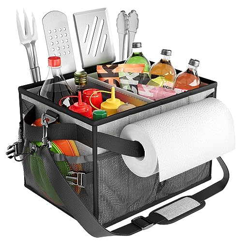 FANGSUN Grill Caddy, BBQ Caddy with Paper Towel Holder, Picnic Grid...