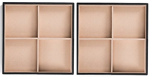 Glenor Co Jewelry Organizer Tray - Set of 2 - Stackable 8 Square Sl...