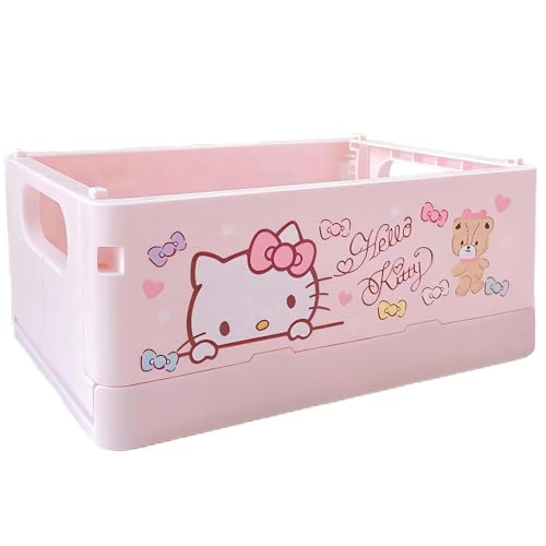 GOUYORQU Hello Kitty Storage Box,Kawaii Desk Organizer for Girls,Cu...