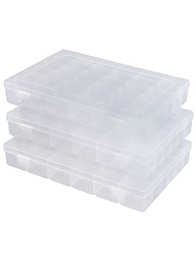 Hlotmeky Bead Organizer Box 3 Pack Plastic Craft Organizer 36 Grid ...