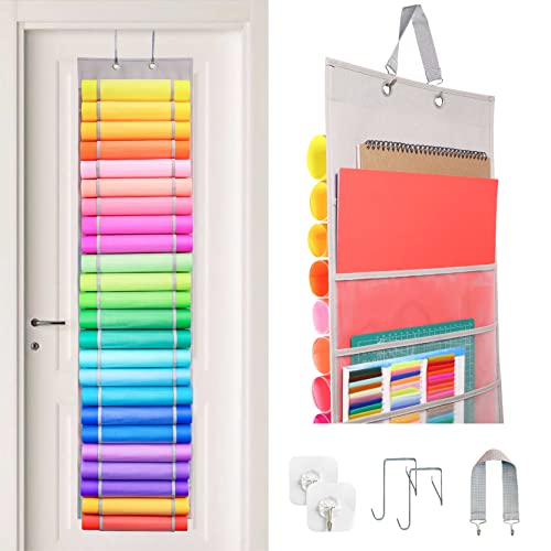 HOME SHARON Vinyl Roll Holder, 24 Compartments Roll Storage and 10 ...