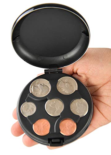 HOME-X Coin Dispenser, Hard Case Organizer and Storage for Coins, S...