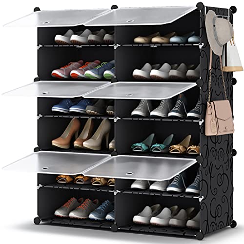 HOMIDEC Shoe Rack Organizer, 6 Tier Storage Cabinet 24 Pair Plastic...