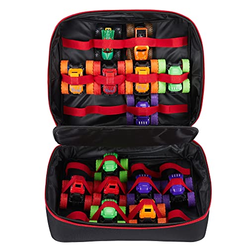 HUHYNN Carrying Case Compatible with 24 Monster Jam Trucks, Toy Tru...