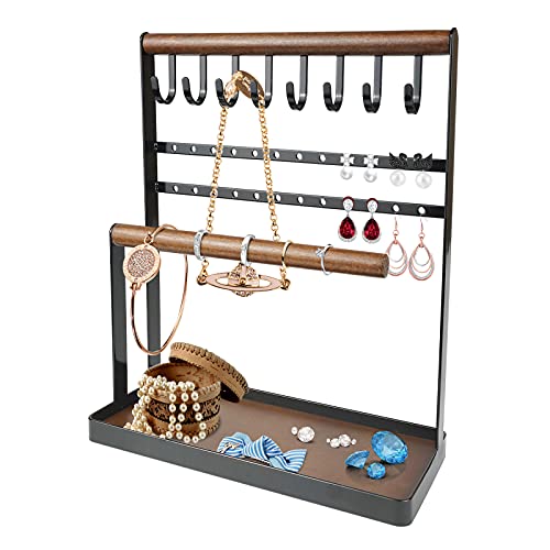 Jewelry Organizer, 5-Tier Necklace Hanging Jewelry Stand Holder, Wo...