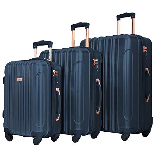 kensie Women s Alma Hardside Spinner Luggage, TSA-Approved, Midnigh...