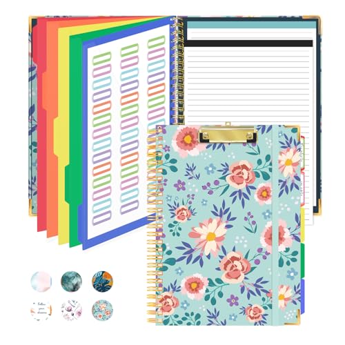 Kisdo Cute Spiral Clipboard Folio with 2 Refillable Lined Notepad f...