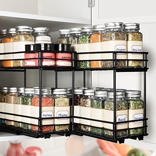 Kitsure Spice Rack 2 Packs - Durable Pull Out Spice Racks for Kitch...