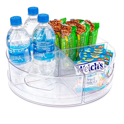 Lazy Susan Turntable - Clear Acrylic, Removable Sections, Rotates 3...