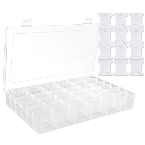 LE PAON 36 Grids Clear Plastic Organizer Box Storage Container Jewe...
