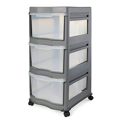 Life Story Classic Gray 3 Shelf Home Storage Container Organizer Pl...