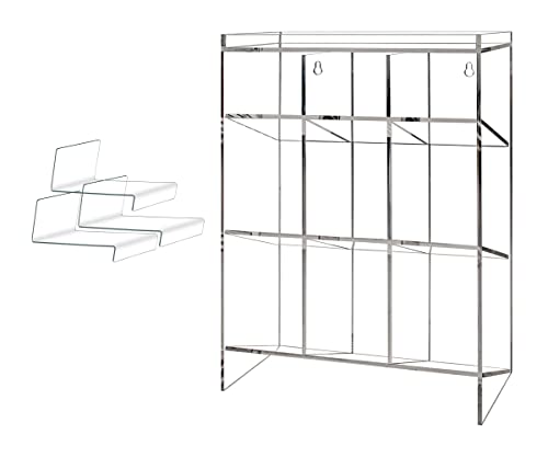 Marketing Holders Clear Acrylic Tube Rack with 9 Compartments, 16in...