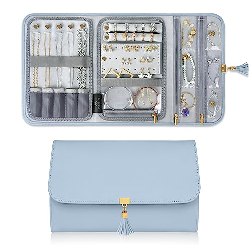 MATEIN Travel Jewelry Case, Compact Ring Organizer Carrying Bag for...