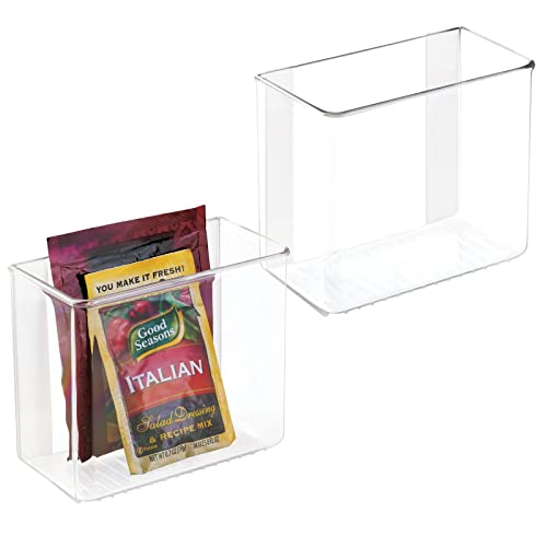 mDesign Plastic Adhesive Mount Storage Organizer Container for Kitc...
