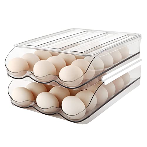 MesRosa Egg Holder , Automatically Rolling Egg Storage Container fo...