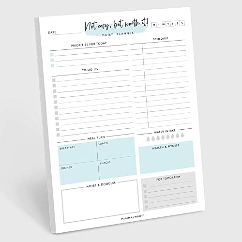 Minimalmart Daily Planner with 50 Undated 8.5 x 11 Tear-Off Sheets,...