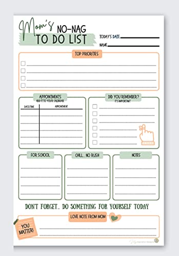 Mom s No-Nag To-Do List, 50 Tear-Off 6 x9  Sheet Pad (Perfect for T...