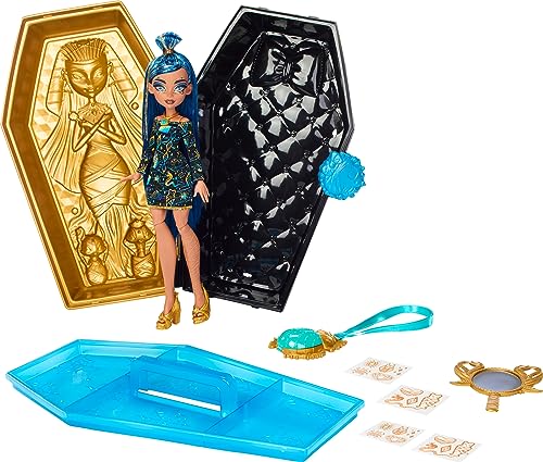 Monster High Doll and Beauty Kit, Cleo De Nile Golden Glam Case wit...