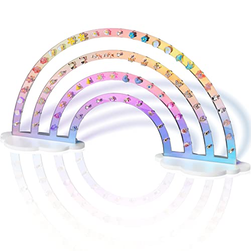 NiHome Iridescent Earrings Holder 74 Holes Display Rainbow Iridesce...