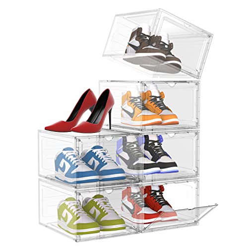 Ohuhu Shoe Boxes Storage Clear Stackable, XL Large Sneaker Containe...