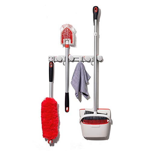 OXO Good Grips Wall-Mounted Mop and Broom Organizer 3 x5 x17 ...