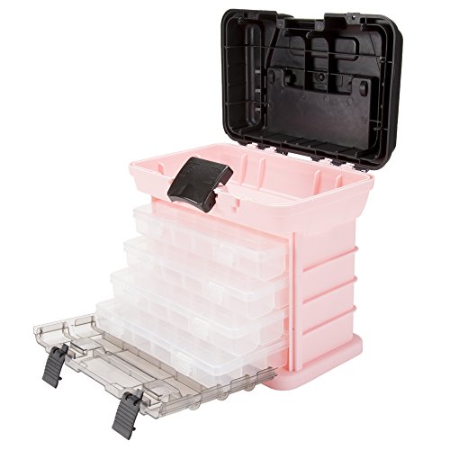 Pink Tool Box – Durable Tackle Box Organizer with 4 Compartments ...