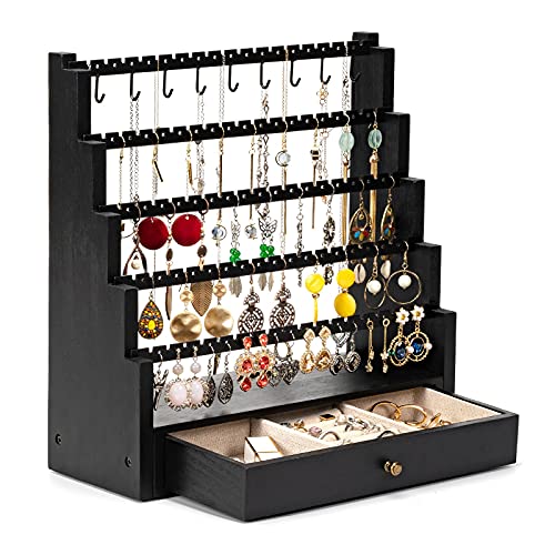 Pinzoveco Earring Organizer, 5 Layer Earring Holder Organizer with ...