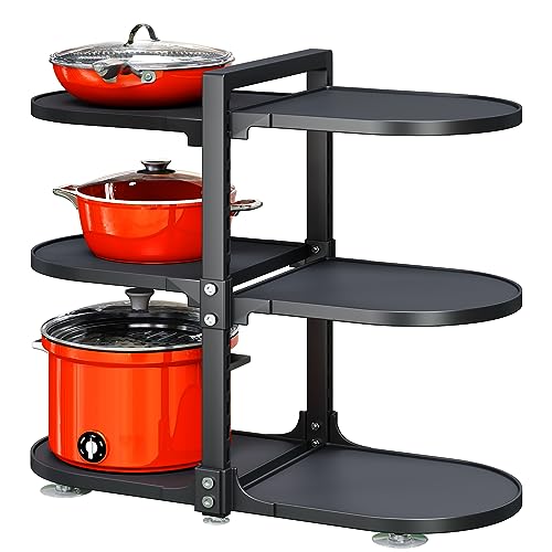 Pots and Pans Organizer for Cabinet, 6 Tier Snap-on and Adjustable ...