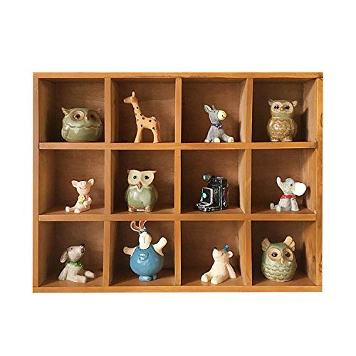PRIMO SUPPLY 12-Slot Wood Display Cabinet - Square Cubby Shelf Orga...