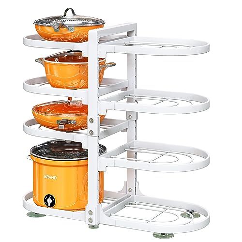 PXRACK Pots and Pans Organizer for Cabinet, 8 Tier Adjustable Pot a...