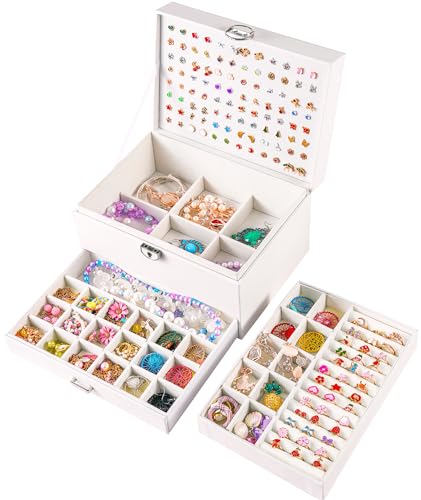 QBestry Jewelry Box for Stud Earring Organizer for Girls Jewelry Bo...