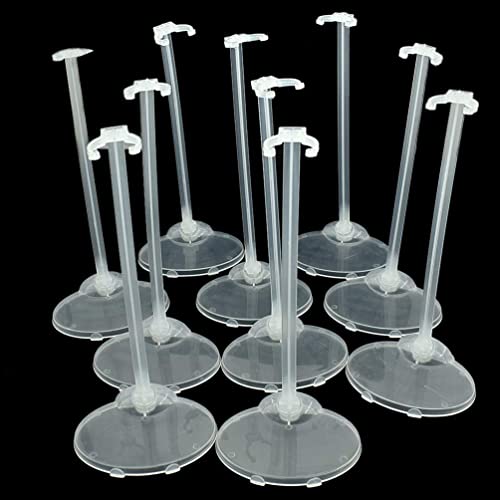Qlychee 10pcs Transparent Stand Support for Dolls Mini Display Hold...